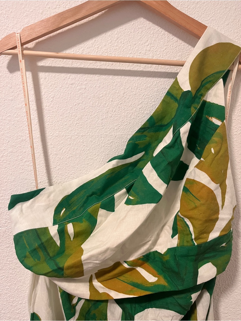 FarmRio Monstera One-Shoulder Jumpsuit - Green/White - Picture 6 of 6